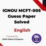 IGNOU MCFT-005 Guess Paper Solved