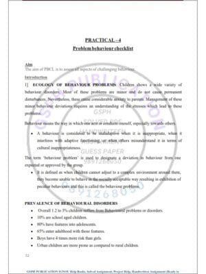 IGNOU MAPC Problem Behaviour Checklist Practical PDF