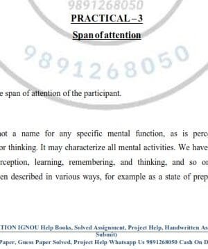 IGNOU MAPC Span of Attention Practical PDF