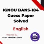 IGNOU BANS-184 Guess Paper Solved