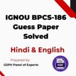 IGNOU BPCS-186 Guess Paper Solved