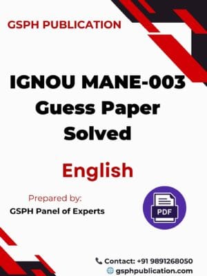 IGNOU MANE-003 Guess Paper Solved