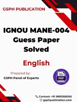 IGNOU MANE-004 Guess Paper Solved