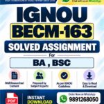 IGNOU BECM-163 Solved Assignment