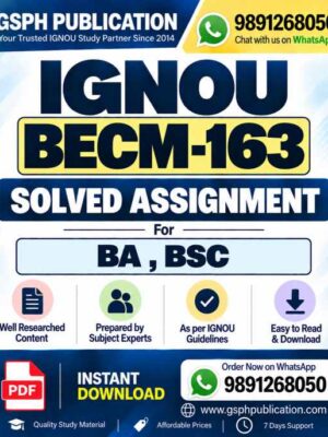 IGNOU BECM-163 Solved Assignment