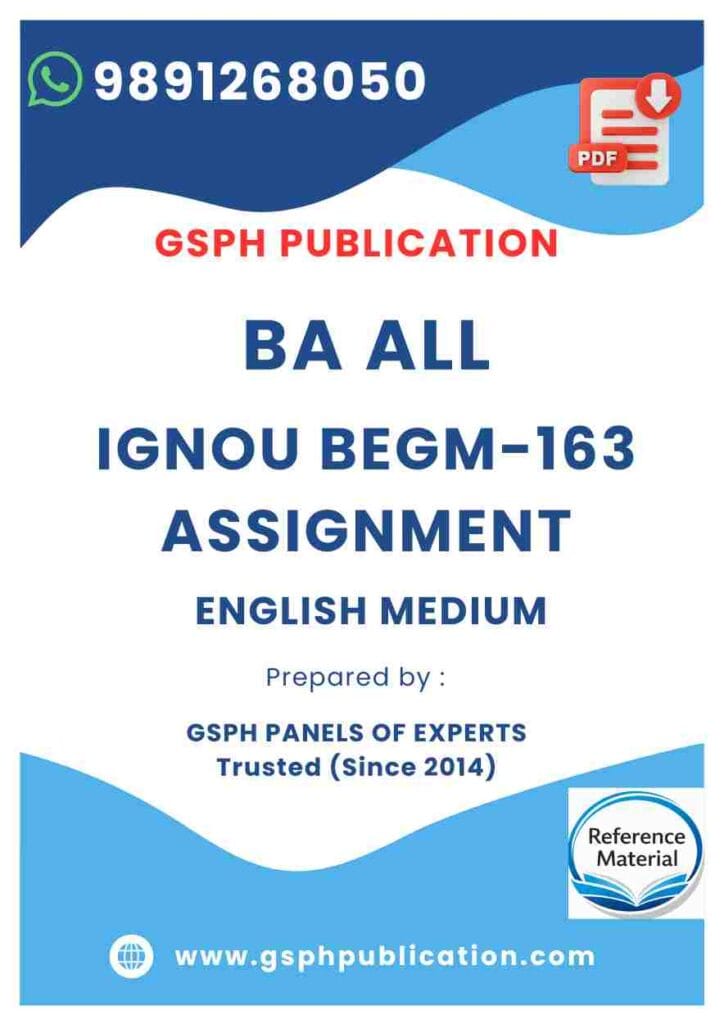IGNOU BEGM-163 Solved Assignment