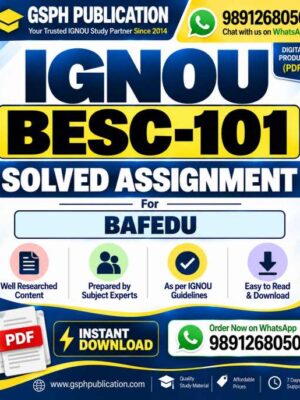 IGNOU BESC-101 Solved Assignment