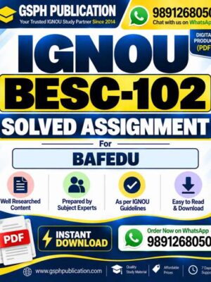 IGNOU BESC-102 Solved Assignment