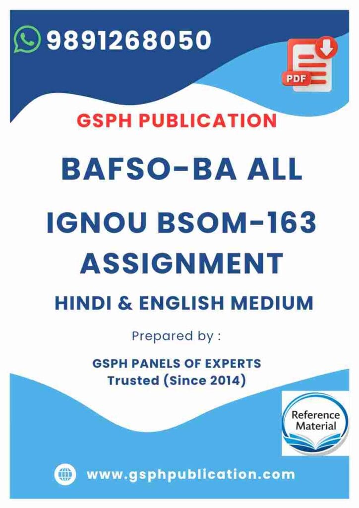 IGNOU BSOM-163 Solved Assignment