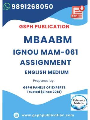 IGNOU MAM-061 Solved Assignment