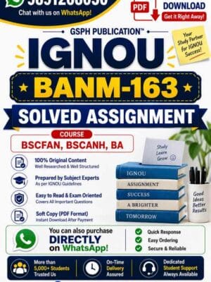 IGNOU BANM-163 Solved Assignment