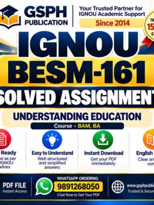 IGNOU BESM-161 Solved Assignment