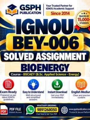 IGNOU BEY-006 Solved Assignment