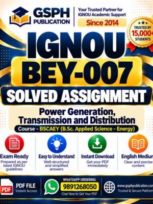 IGNOU BEY-007 Solved Assignment